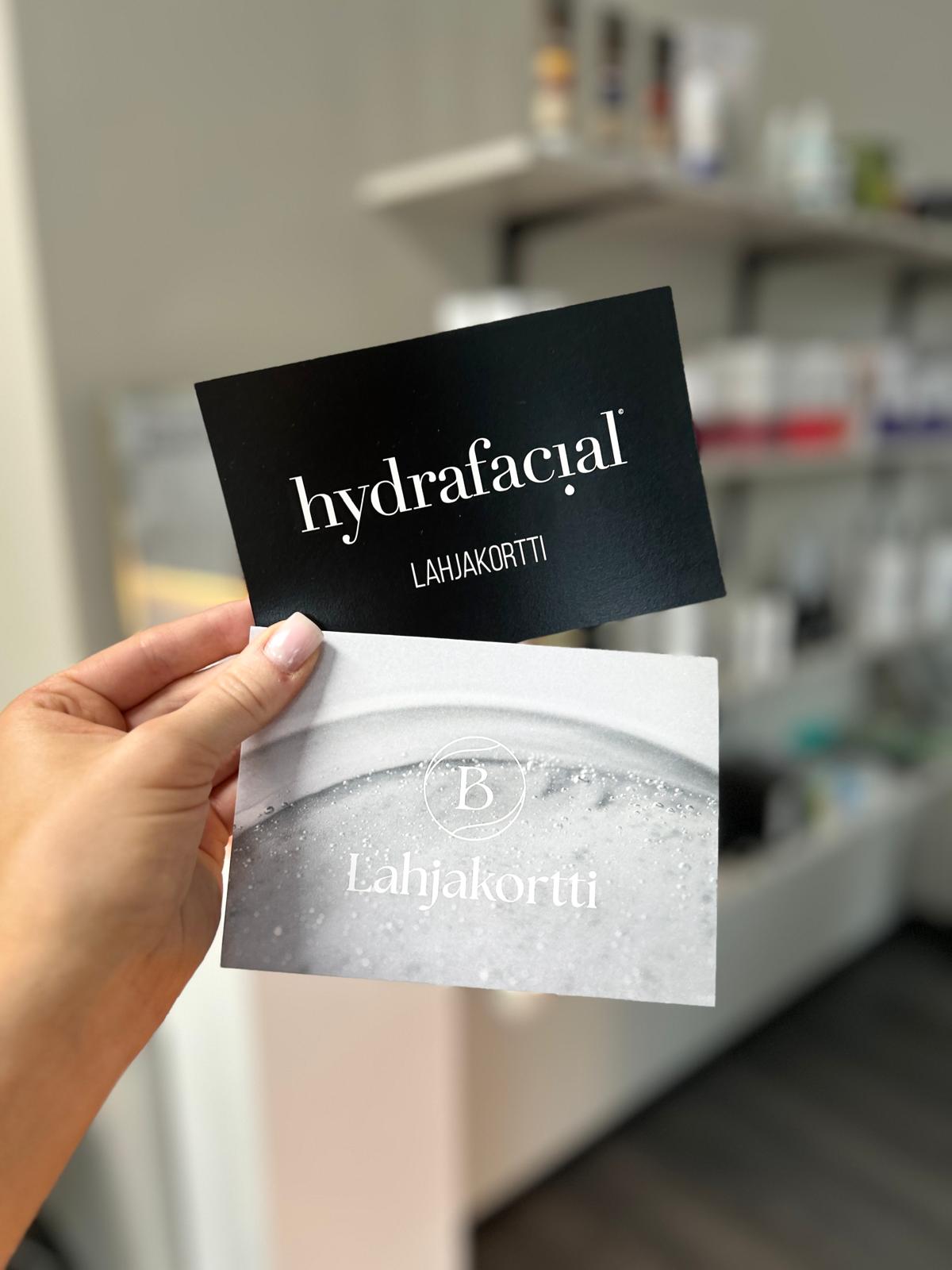 Lahjakortit Hydrafacial ja avoin lahjakortti